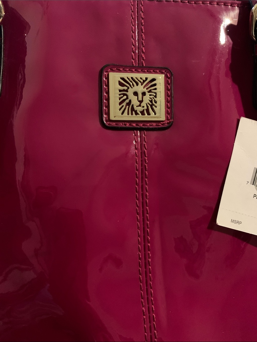 Anne Klein Patent Tote Bag in Fushia Pink NWT